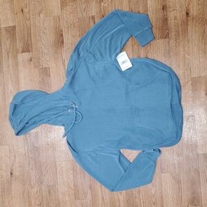 Blue Hoodie with Front Pocket Free People